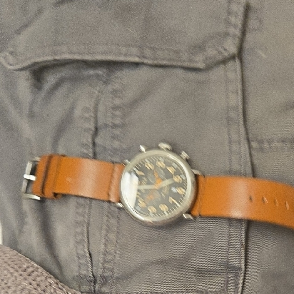 Shinola Watch with Brown Leather Strap